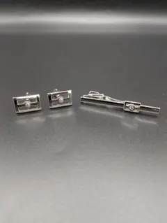 良品✨ ダンヒル カフスボタン＆ネクタイピン メタル シルバー 2025
