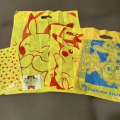 ポケモンセンター　ショッパー　サイズ色々　4枚　おまけ　ピカチュウシールのサムネイル