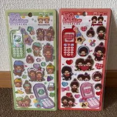 【正規品】もんちっち　平成はっぴーフォン　ステッカー　シール　2枚セット