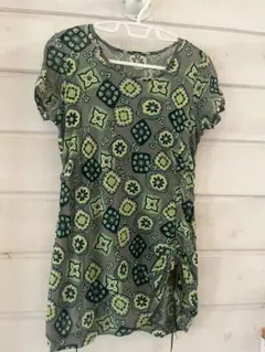 ヒロコビスHIROKO BIS幾何学模様 パワーネット 半袖 カットソー美品のサムネイル