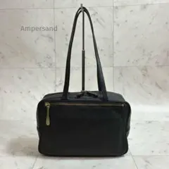 Ampersand アンパサンド スクエア ロングハンドル レザーバッグ 黒