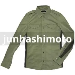 定価2.8万junhashimoto SIDE JERSEY ARMYシャツ 2