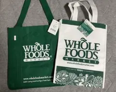 Whole Foods Market エコバッグ 新品タグ付　グリーン＆白　2枚