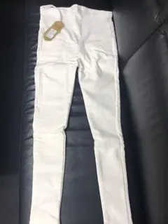 裏起毛マタニティパンツ　レギンス　ホワイト　L