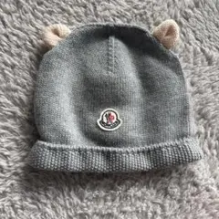 MONCLER 耳付きニット帽 グレー