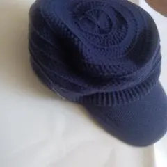 LACOSTE ネイビー ニット帽 フリーサイズ