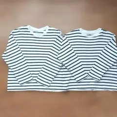 UNIQLO ボーダー柄 長袖カットソー 120・130　双子　年子