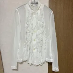 R*N様 コムデギャルソンオムプリュス 26SS ジップ フリルシャツ 白