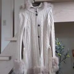 ファーカーディガン　ニットアウター