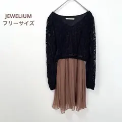 JEWELIUM レース長袖ひざ丈ワンピース ドレスコード