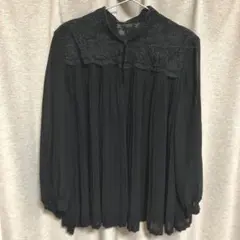 刺繍付き　長袖　ブラウス　ブラック　礼服　ゴシック