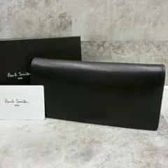 美品 ポールスミス マルチカラー 長財布 ロングウォレット レザー ブラック