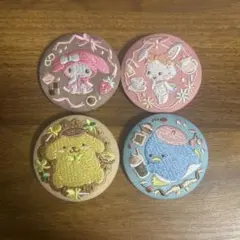 サンリオ　刺繍缶バッジ　4個セット