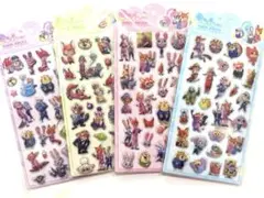4枚セット⭐️ズートピア　シール　ぷくぷく　ぷっくり　3D