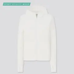 匿名配送 ユニクロ エアリズムUVカットメッシュパーカ レギュラー・長袖L 白