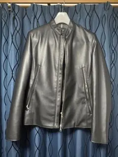 BEAMS ブラック レザージャケット Mサイズシングル ライダース 革 黒