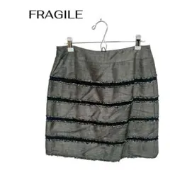 B0432FRAGILEミニフレアスカート裏地 リネン　個性的　ギャルのサムネイル