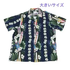 80's RJC サーフボード花柄アロハシャツ　 アメリカ製　XL