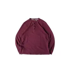 00s llbean サーマル ヘンリーネック ロンT ワインレッドのサムネイル