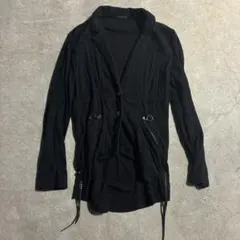 old bajra シアーコットンブラックソリッドシャツ名作 初期 モード