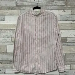 SHIPS 長袖シャツ 白/赤ストライプ