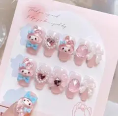 マイメロディ ネイルチップ 付け爪 10個セット ピンク ゆめかわ