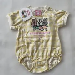 【新品未使用タグ付き✨】 イエロー ギンガムチェック　ロンパース 70cm