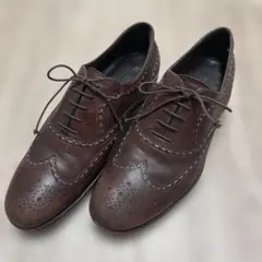 BOTTEGA VENETA ウィングチップ レザーシューズ焦茶のサムネイル