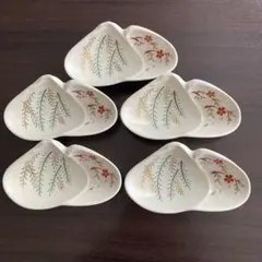 花柄陶器小皿5枚セット
