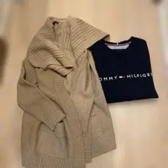お値下げTOMMY HILFIGER ニットカーディガンとトレーナーセット