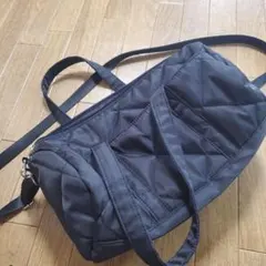 ブラック キルティング ショルダーバッグ