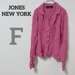 JONES NEW YORK 【F】ピンク ドット柄 長袖シャツ ワイシャツ