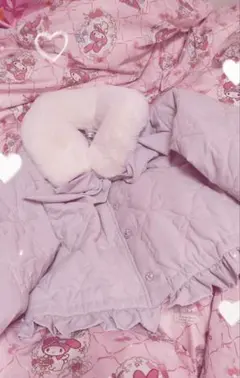 ライトグレー ファー付きジャケット