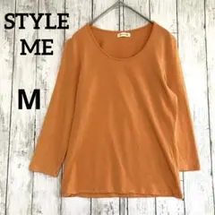 【美品】七分袖インナーTシャツ　下着肌着　オレンジM ヒートテック　秋冬　防寒