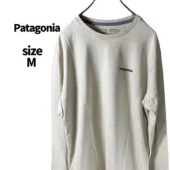 【大人気】パタゴニア P-6ロゴ ロンT 長袖 バックプリント ベージュ M