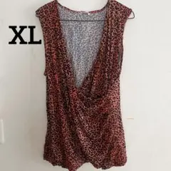 Laura T. レオパード柄 ノースリーブ XL