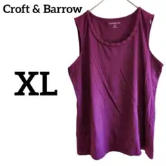 タグ付き✨Croft & Barrow【XL】ノースリーブTシャツ パープル/紫