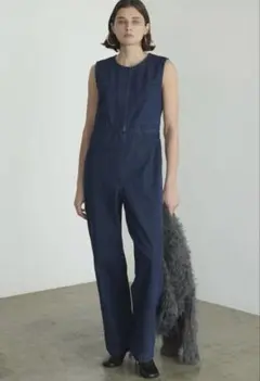 CLANE BACK OPEN DENIM ALL IN ONE
