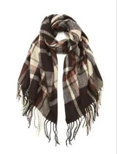 匿名配送マフラー　ストール　トーンオントーンチェックストール　防寒対策　膝掛け