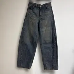 gu ジーユー バレルレッグジーンズ 美品 Sサイズ ブルー系