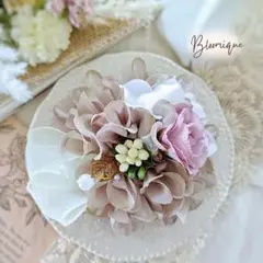 コサージュ ダリア グレー 上品 フォーマル 2way 七五三 結婚式
