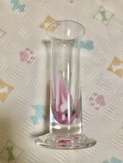 ガラス製 フラワーベース 花瓶 ピンクのサムネイル