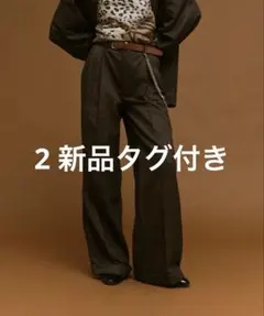 soerte ワイドストレートスラックスパンツ ブラウン　サイズ2のサムネイル