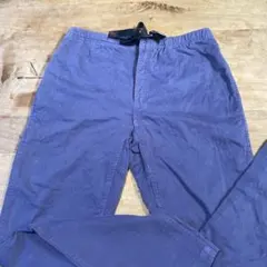 青 ワークパンツ 調整可能ウエスト