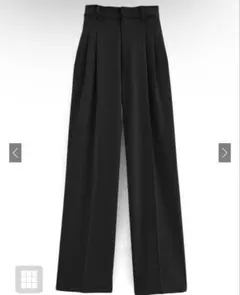 グレイル GRL タックセンタープレスストレートワイドパンツ ai36 ブラック