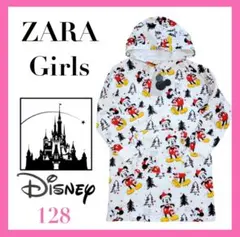 【ZARA】新品・タグ付き☆クリスマスミッキーマウス ワンピース 裏起毛128