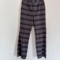 LBC 【M】チェック柄 スラックス　ネイビー　グレー　ボトムス　ズボン