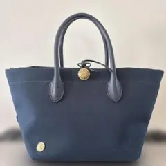 美品✨ADMJ キャンバストートバッグ A4 ネイビー 刺繍 ギャランティ 
