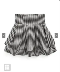 GRL インパン裏地付き千鳥柄フレアミニスカート gm773 S