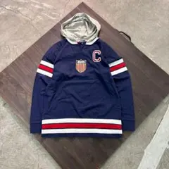 7BS2 Ralph Lauren ワッペン刺繍カットソー　フーディー　古着